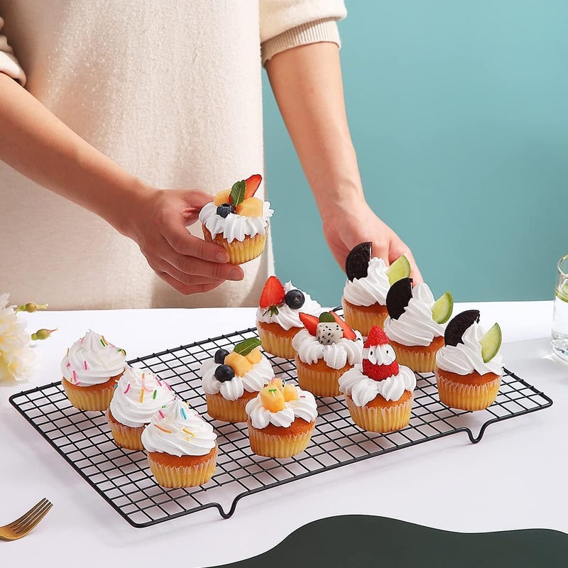 2-Pack Cooling Rack for Baking,16x10 Inches Baking Rack,Steel Wire Baking Oven Roasting Cooking Grilling Cooling Rack,Heavy Duty Thick Wire Cookie Rack for Cooking - Image 4