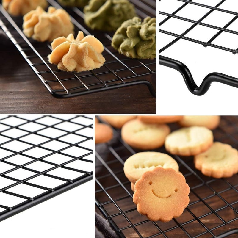 2-Pack Cooling Rack for Baking,16x10 Inches Baking Rack,Steel Wire Baking Oven Roasting Cooking Grilling Cooling Rack,Heavy Duty Thick Wire Cookie Rack for Cooking - Image 2