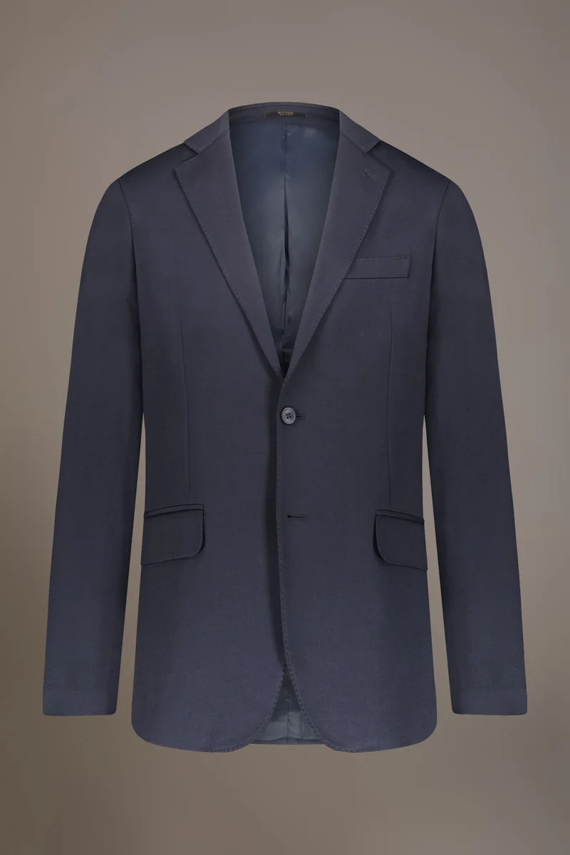 Single-breasted jersey jacket - Navy Blue