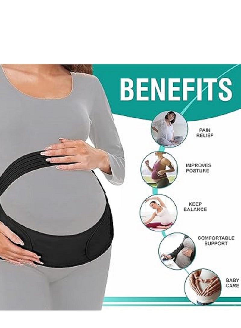 حزام دعم للحوامل للبطن والظهر، لتخفيف الألم؛ مصنوع من البوليستر؛ يُستخدم لتصحيح وضعية الجسم، مقاس كبير (XXL) - Image 3