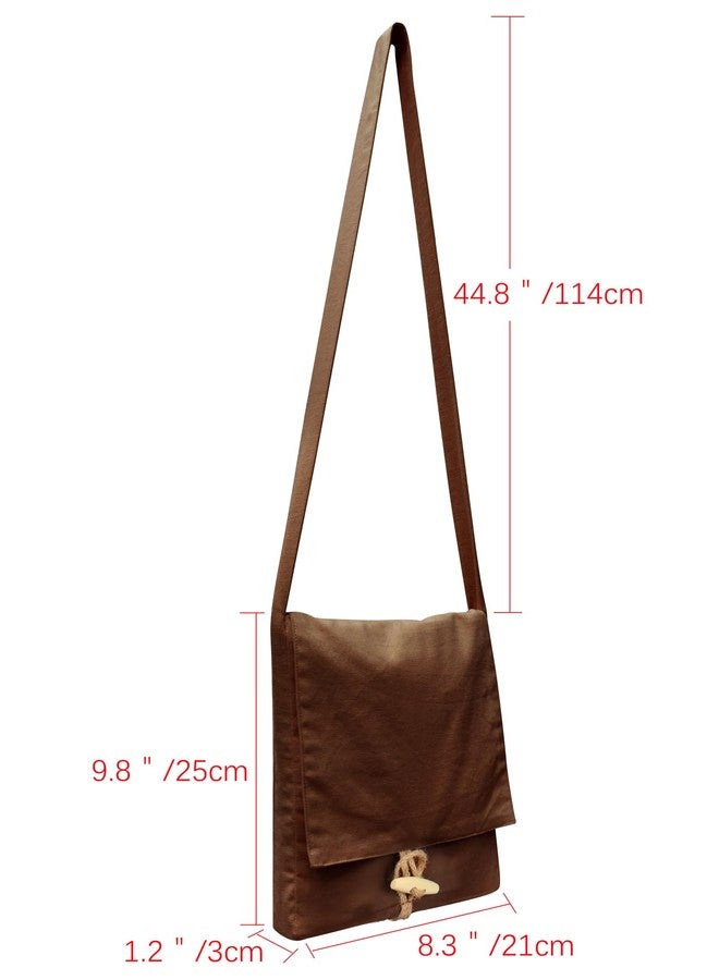 HidmFaw Renaissance Shoulder Bag for Women Medieval Canvas Crossbody Satchel Pilgrim Small Pouch Ren Fairy (Brown) - Image 4