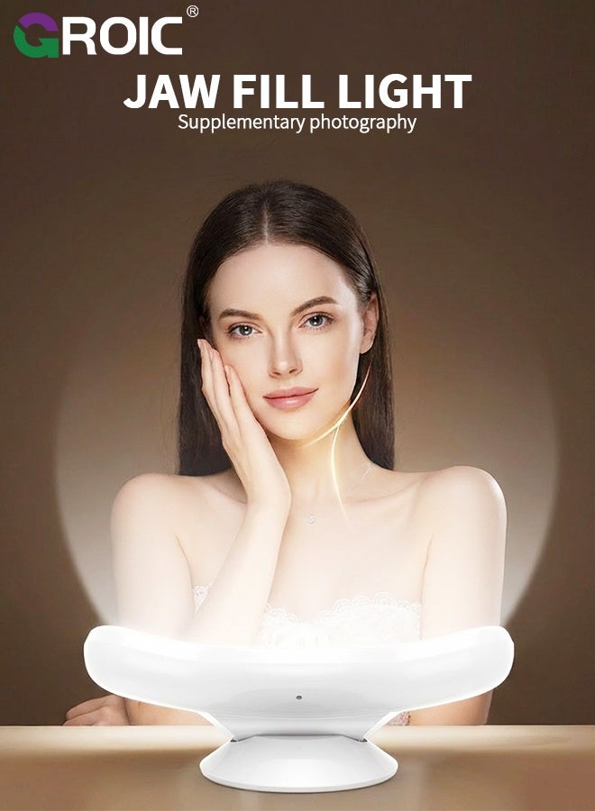 GROIC 3 Pcs Live Streaming Fill Light for Neck, Professional Under-Chin Fill Light - 120° Adjustable, CRI95+ High Color Accuracy, 3-Color Temperature LED Desk Lamp for Live Streaming, Selfies, Makeup & Video Calls - Image 1