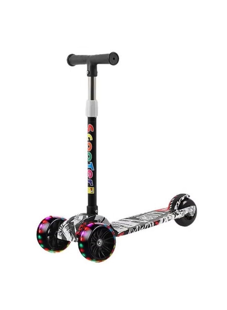 Dreamzon Tri Flash Wheel Graffiti Foldable And Adjustable Kids Scooter - Image 1