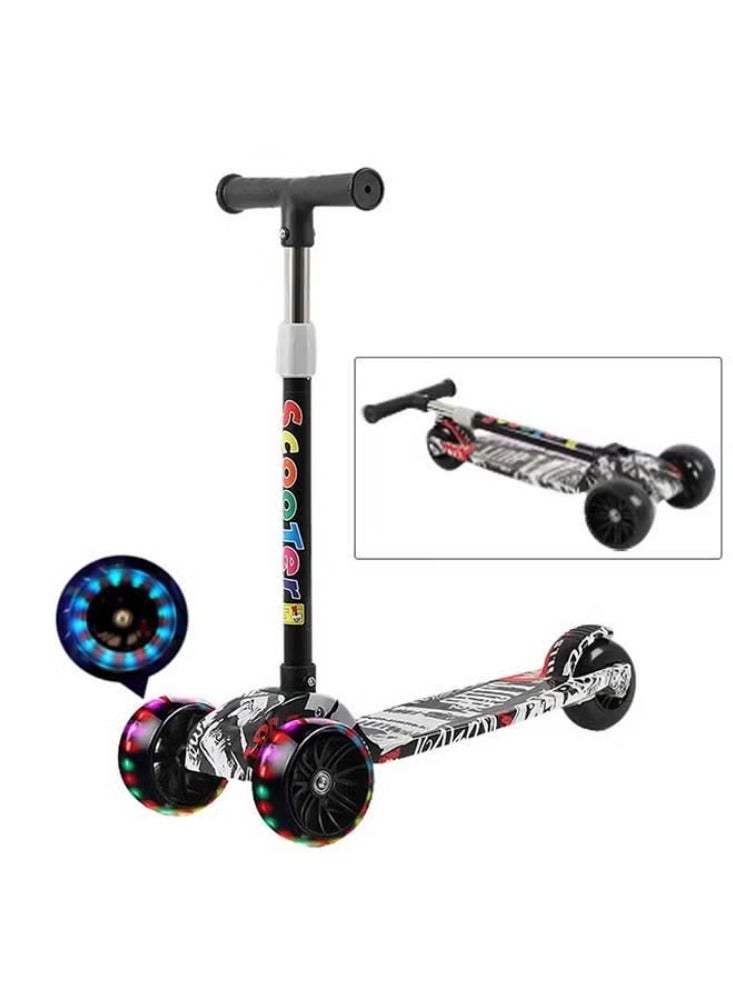 Dreamzon Tri Flash Wheel Graffiti Foldable And Adjustable Kids Scooter - Image 2