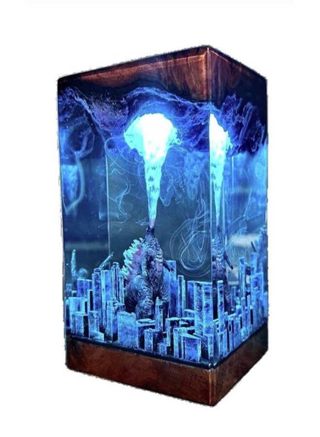 نيوترل مصباح ليلي / مصباح زخرفي على شكل غودزيلا - أنفاس ذرية، يتميز بإضاءة متدرجة متعددة الألوان مع إعدادات قابلة للتعديل للسطوع واللون. هدية ممتازة للأصدقاء والعائلة. - Image 1