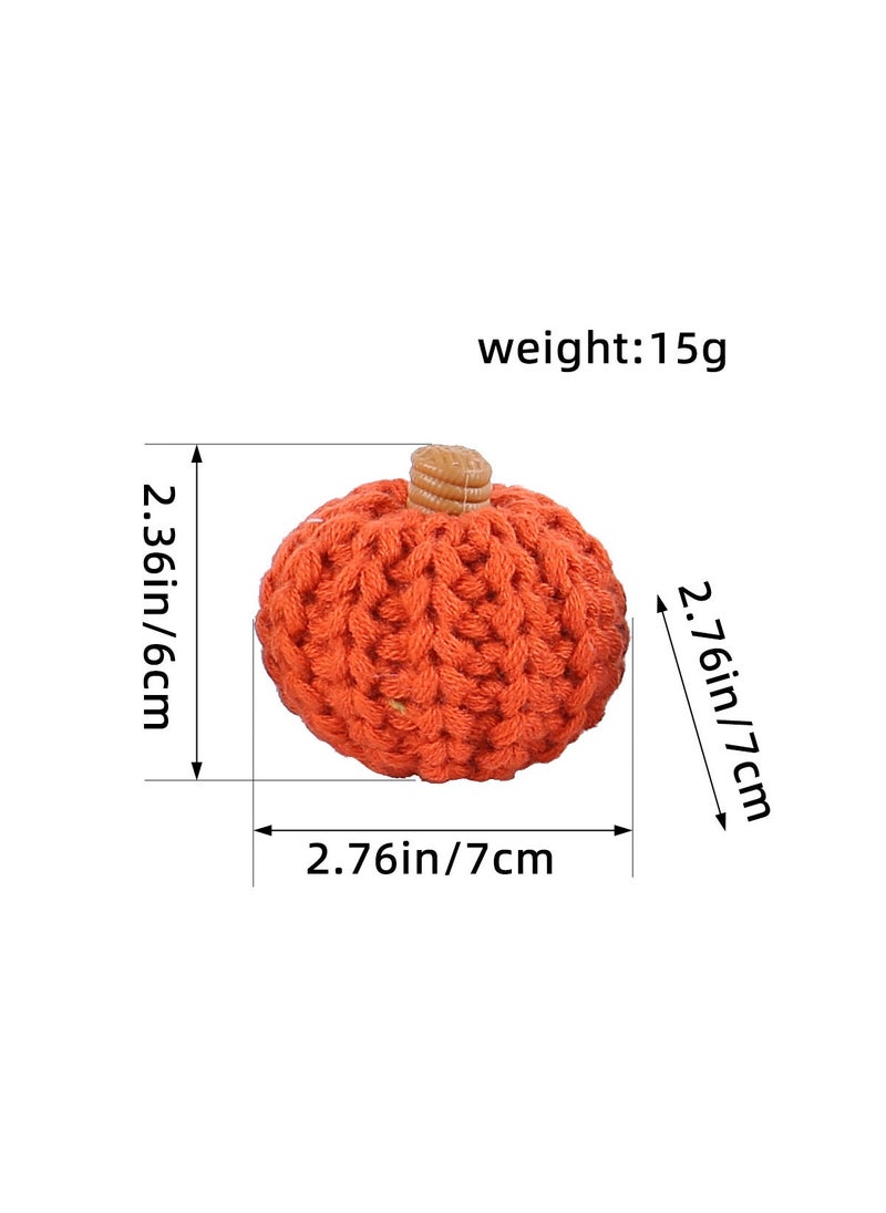 Generic Cross-border new knitted pumpkin decorative ornaments diy hand-woven color pumpkin party layout props wholesale HH1-13 orange 