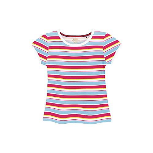 ARIEL Cotton Regular Fit Half Sleeve Cotton T-Shirts for Girls - Round Neck Tops for Girl, Multicolor - Pack of 3 - Image 5