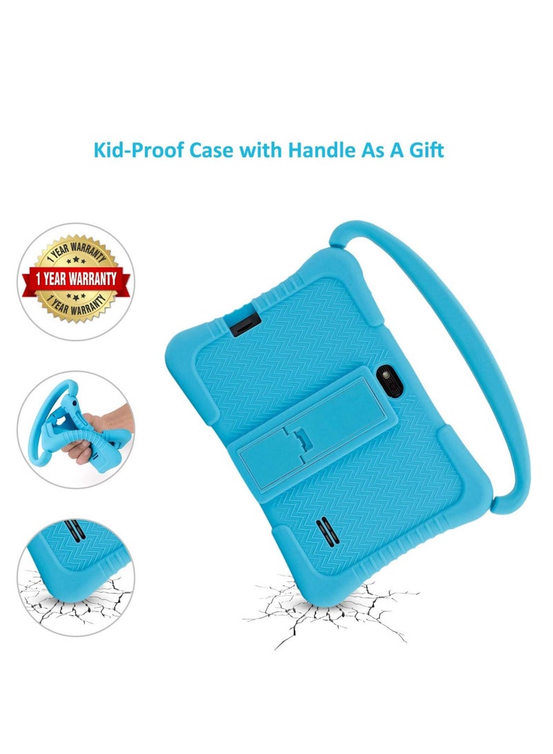 7-Inch Android Kids Tablet PC for Study Education, 1G RAM 16G ROM WiFi 1024*600 Children Tablets with Silicone Tablet Case (Blue)  - Image 3