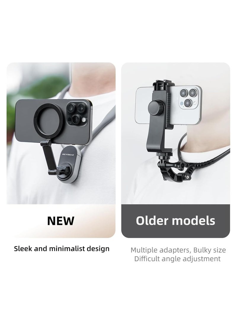 فاروبيز حامل رقبة Magsafe POV لهاتف iPhone 15/14/13/12 Pro Mini/Plus/Pro/Pro Max، حامل حامل للهاتف على شكل قلادة بدون استخدام اليد مع حلقة مغناطيسية لملحقات الهاتف المحمول  - Image 4