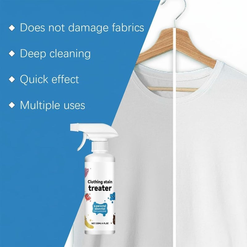 Grease Stain Remover for Clothes, 120ml Portable Fabric Oil Remover, Travel Size Cleaner for Laundry, Ideal for Clothes, Underwear, Carpets, Linens, and Baby Stains - Image 2