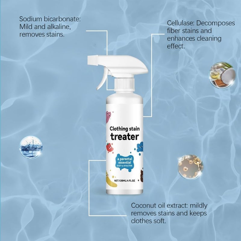 Grease Stain Remover for Clothes, 120ml Portable Fabric Oil Remover, Travel Size Cleaner for Laundry, Ideal for Clothes, Underwear, Carpets, Linens, and Baby Stains - Image 4