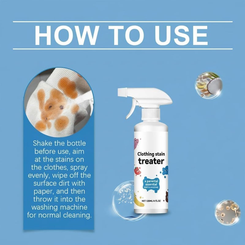 Grease Stain Remover for Clothes, 120ml Portable Fabric Oil Remover, Travel Size Cleaner for Laundry, Ideal for Clothes, Underwear, Carpets, Linens, and Baby Stains - Image 5