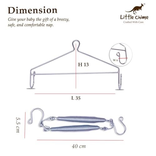 Little Chime Cradle Spring and Hanger Combo (Silver, 20 Kg) - Image 5