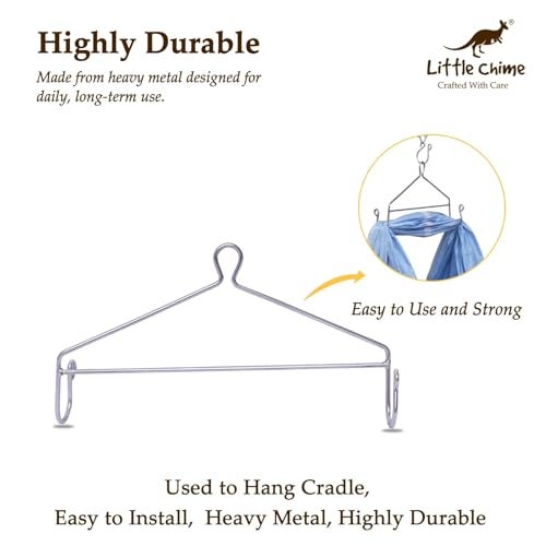 Little Chime Cradle Spring and Hanger Combo (Silver, 20 Kg) - Image 3