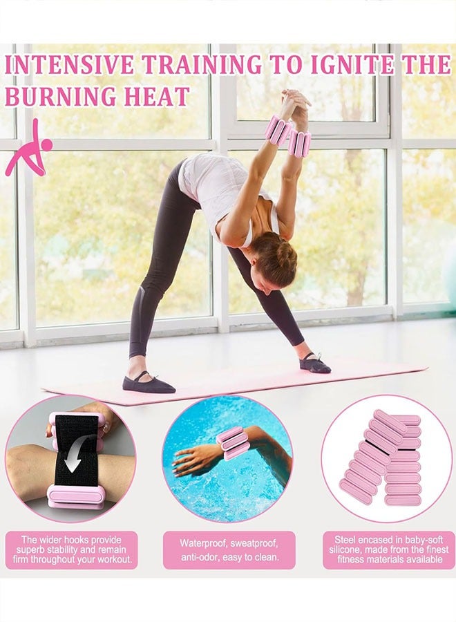 أوزان للمعصم والكاحل للنساء، أوزان قوية للذراعين والساقين يمكن ارتداؤها مجموعة من 2، أوزان كاحل قابلة للتعديل للمشي واليوغا والرقص والرقص والباري، وصالة الألعاب الرياضية والتمارين الرياضية والبيلاتيس والمشي والجري - Image 3