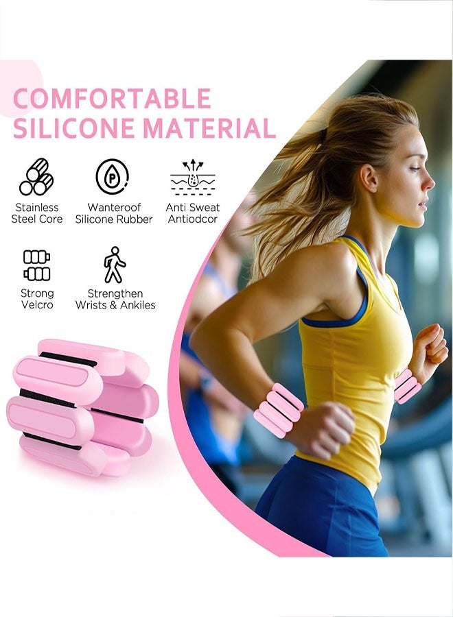 أوزان للمعصم والكاحل للنساء، أوزان قوية للذراعين والساقين يمكن ارتداؤها مجموعة من 2، أوزان كاحل قابلة للتعديل للمشي واليوغا والرقص والرقص والباري، وصالة الألعاب الرياضية والتمارين الرياضية والبيلاتيس والمشي والجري - Image 4