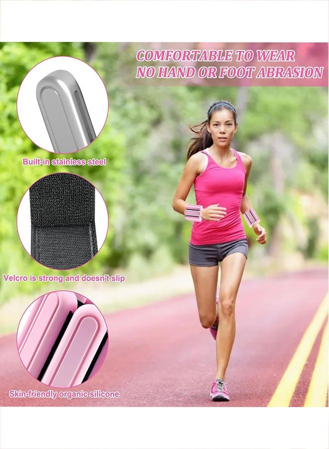 أوزان للمعصم والكاحل للنساء، أوزان قوية للذراعين والساقين يمكن ارتداؤها مجموعة من 2، أوزان كاحل قابلة للتعديل للمشي واليوغا والرقص والرقص والباري، وصالة الألعاب الرياضية والتمارين الرياضية والبيلاتيس والمشي والجري - Image 5