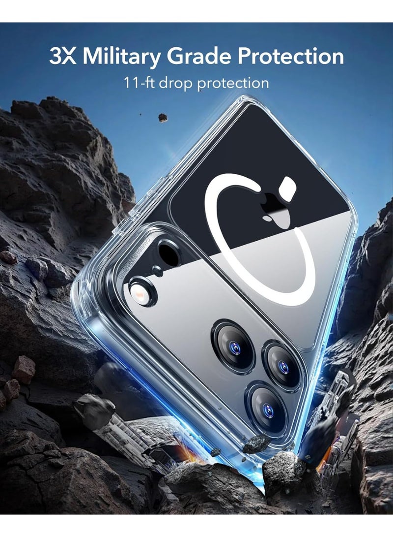 iPhone 17 Pro Max Case, Camera Control, Compatible with MagSafe, Shockproof Military-Grade Protection, Magnetic Phone Case Cover for iPhone 17 Pro Max, Classic Hybrid Case, Clear - Image 5