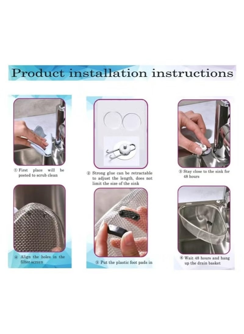 إيليلي مصفاة حوض المطبخ، مصيدة طعام مثلثة الشكل للنفايات وبقايا الطعام - Image 5