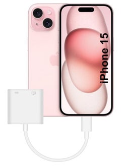 TIGER USB-C Camera Adapter for Apple iPhone 15 – Plug and Play 3.0 OTG Adapter with Charging Port, Supports Card Reader, USB Flash Drive, Keyboard, and Mouse – White  - Image 1