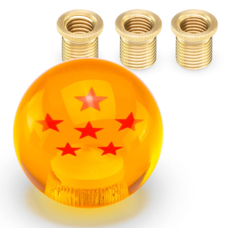 EZAUTO WRAP Orange 6 Star Universal Dragon Shifter Knob Ball 54mm Z with Adapters Will Fit Most Cars
