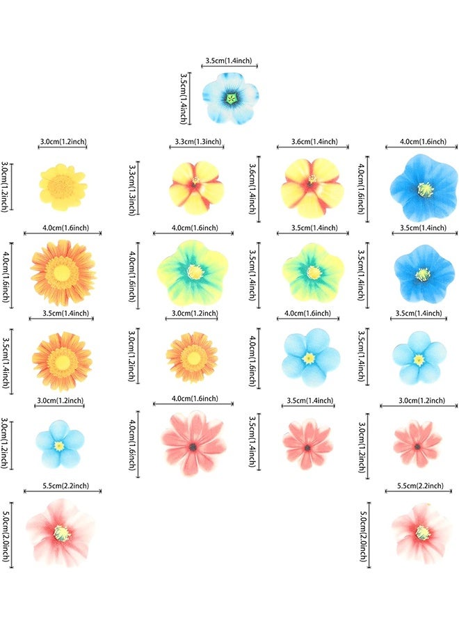 HY 80 Pcs Edible Wafer Paper Flower Cake Decoration, Cake and Cupcake Decorations, Multicolour Flower Decoration, Family Cupcake Wedding Cake Birthday Party Food Decoration - Image 2