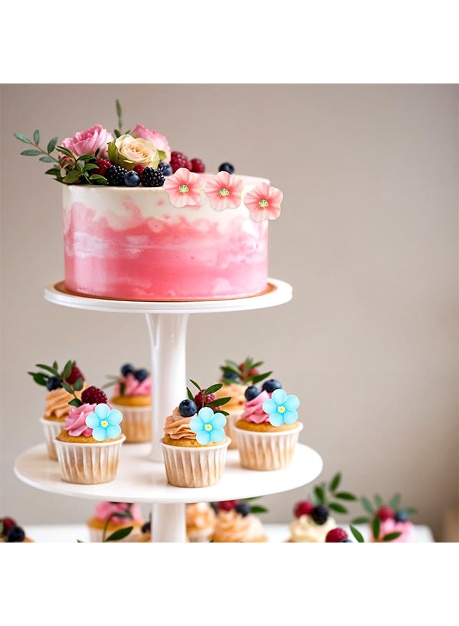 HY 80 Pcs Edible Wafer Paper Flower Cake Decoration, Cake and Cupcake Decorations, Multicolour Flower Decoration, Family Cupcake Wedding Cake Birthday Party Food Decoration - Image 4