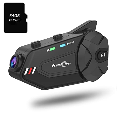 FreedConn Motorcycle Bluetooth Headset with Camera 2K Hi-Res 360°Shooting 6 Riders 1500M Bluetooth Intercom Motorcycle Camera IP65 128G TF - Image 1