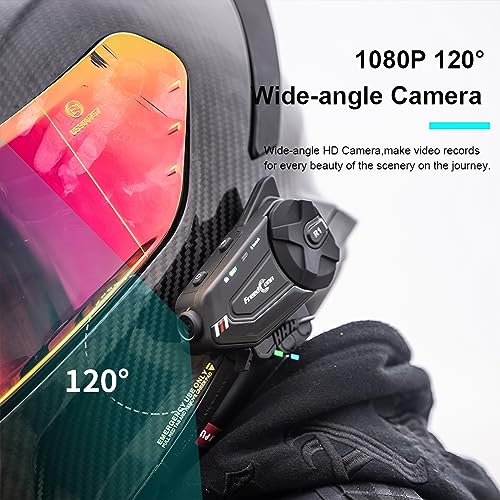 FreedConn Motorcycle Bluetooth Headset with Camera 2K Hi-Res 360°Shooting 6 Riders 1500M Bluetooth Intercom Motorcycle Camera IP65 128G TF - Image 3