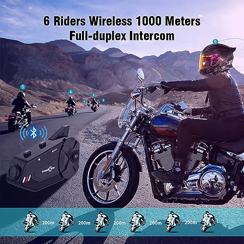 FreedConn Motorcycle Bluetooth Headset with Camera 2K Hi-Res 360°Shooting 6 Riders 1500M Bluetooth Intercom Motorcycle Camera IP65 128G TF - Image 4