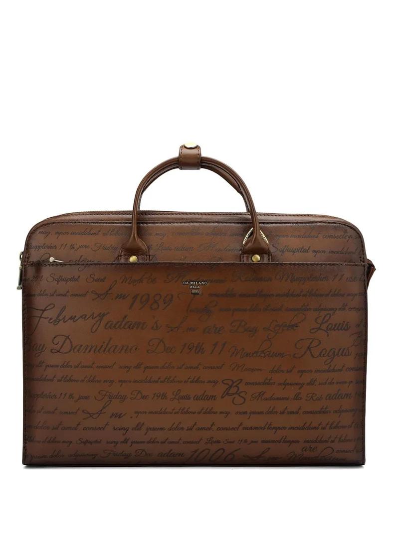 دا ميلانو جراب لاب توب جلد طبيعي بني من دا ميلانو