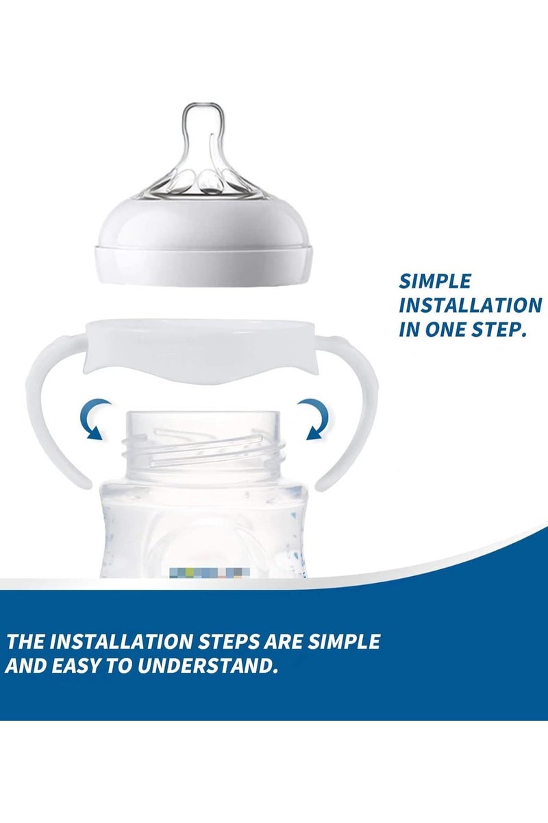 Sharpdo 4 Pack Baby Bottle Handles for Philips Avent Natural Baby Bottles, Baby Bottle Holder, Baby Feeding Bottles Handles - Image 3