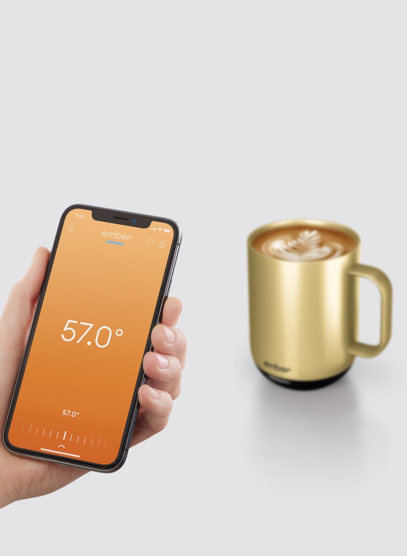 Ember Mug 2 10OZ / 295ML | Temperature Control Mug, Vacuum Insulated Stainless Steel Smart Cup for Coffee, Tea, Water, 90Min Battery Life, iOS/Android - Metallic Gold - Image 3