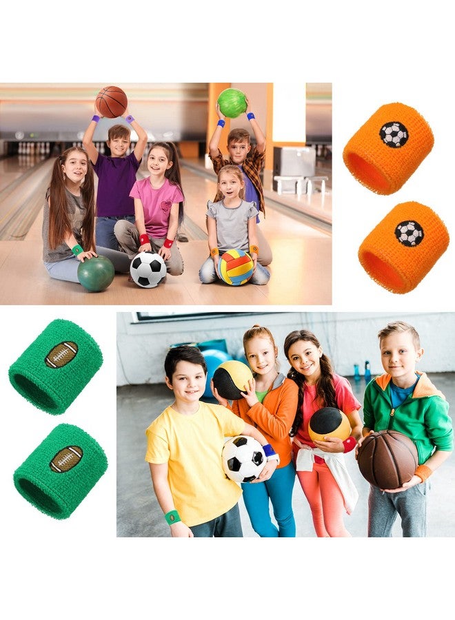 Cindeer 36 Pieces Sports Party Favors Sports Wristbands Kids Sports Themed Birthday Party Supplies Wrist Sweat Bands Colored Wristbands In 6 Colors And 4 Designs For Kids Sport Party Birthday Party Supplies - Image 4