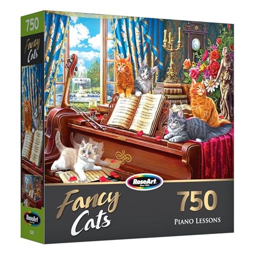 RoseArt Fancy Cats Piano Lessons 750 Piece Jigsaw Puzzle for Adults - Image 5
