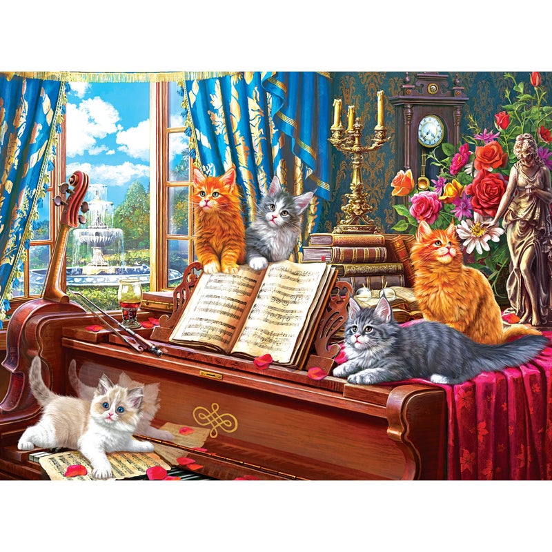 RoseArt Fancy Cats Piano Lessons 750 Piece Jigsaw Puzzle for Adults - Image 4