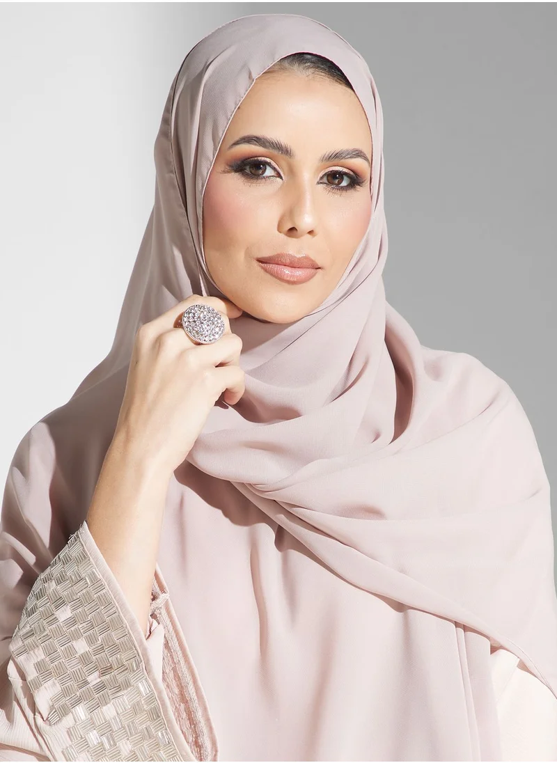 hayas closet Embellished Button Detail Abaya