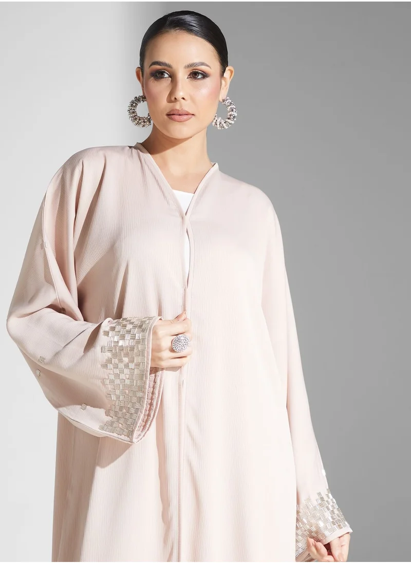 hayas closet Embellished Button Detail Abaya