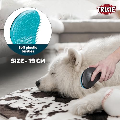 Trixie Soft Brush for Dogs and Cats - Gentle Detangling, Soft Bristles, Reduces Shedding, Durable Plastic, Suitable for All Fur Types – 19 cm - Image 2