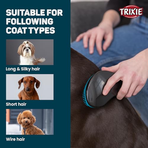 Trixie Soft Brush for Dogs and Cats - Gentle Detangling, Soft Bristles, Reduces Shedding, Durable Plastic, Suitable for All Fur Types – 19 cm - Image 3
