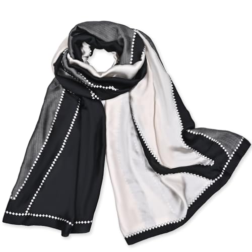 FINIZO Mulberry Silk Feeling Long Scarf for Women Large Shawls for Headscarf and Neck Sunscreen Shawls - Image 1