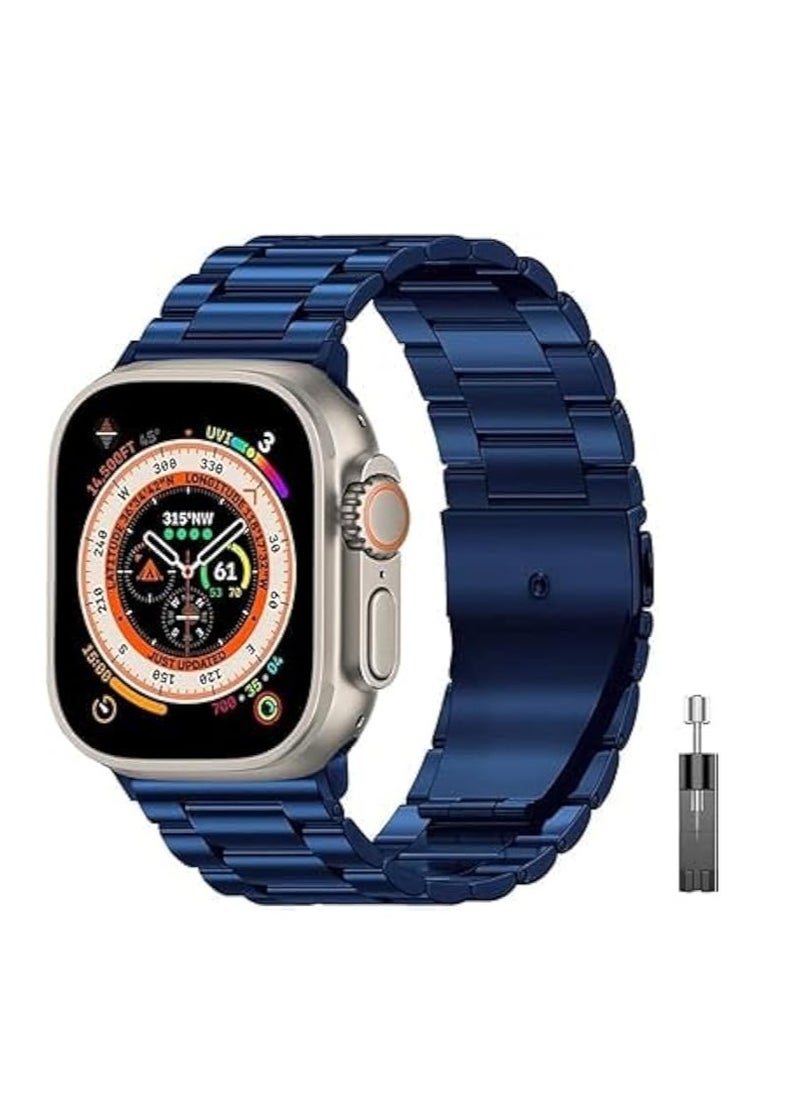 Generic - Band Compatible with Apple Watch Band 42/44/45/49 Ultra Series SE 6/5/4/3/2/1 Stainless Steel Strap for iWatch - Image 1