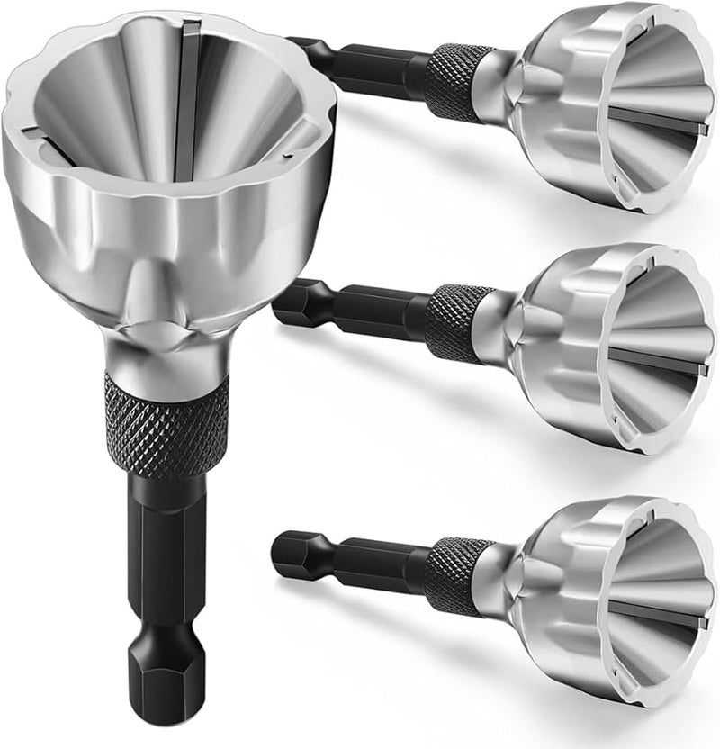 4 قطع أداة ثقيلة لإزالة الحواف والتفريز، بتصميم سريع التحرير بمقبض سداسي، مناسبة للمسامير التالفة من 3 مم إلى 19 مم - Image 1