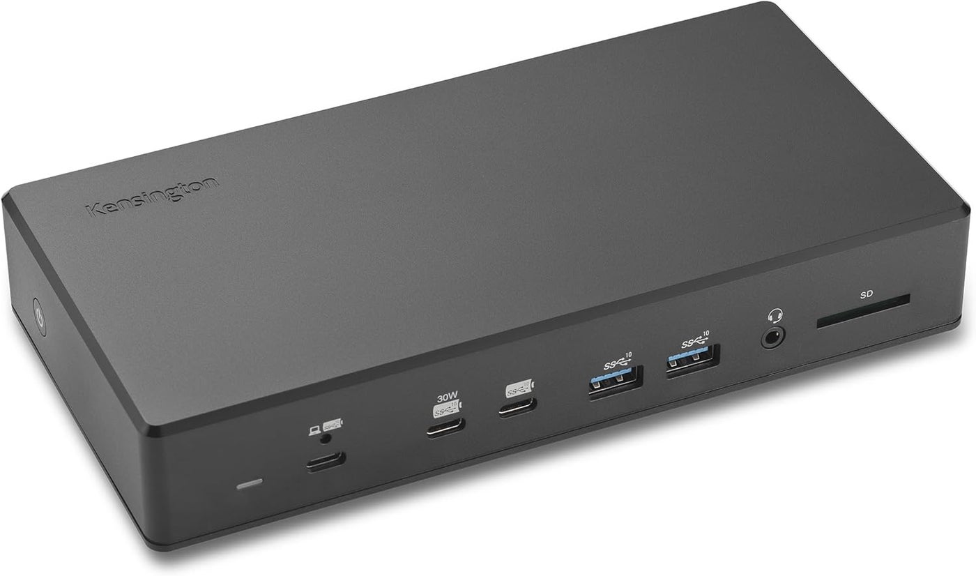 Kensington SD4880P USBC 4k Quad Monitor Docking Station 6 x USBA 4 x USBC 2Gbps Ethernet 100W PD Audio Jack 2xDisplayPort 2xHDMI SD Card Reader for Windows Laptops K34113NA