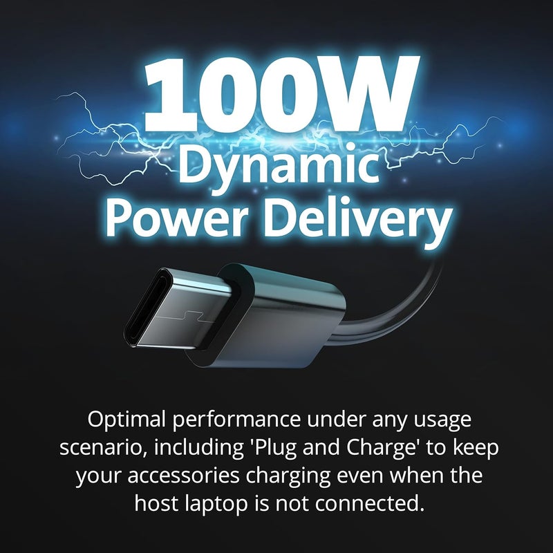 Kensington محطة إرساء كينجستون SD4880P USBC 4K رباعية الشاشة 6 x USBA 4 x USBC 2Gbps إيثرنت 100W PD جاك صوت 2xDisplayPort 2xHDMI قارئ بطاقة SD لأجهزة الكمبيوتر المحمولة بنظام ويندوز K34113NA - Image 4