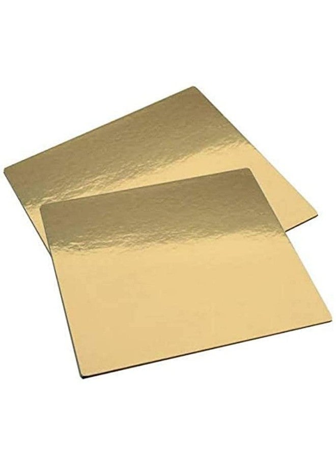 Bakerelation 10 Inch Square Cake Base Card Board 20 Pieces-Piece Cardboard Square Cake Square Base, 10 inches Diameter,Top Gold/Silver Base