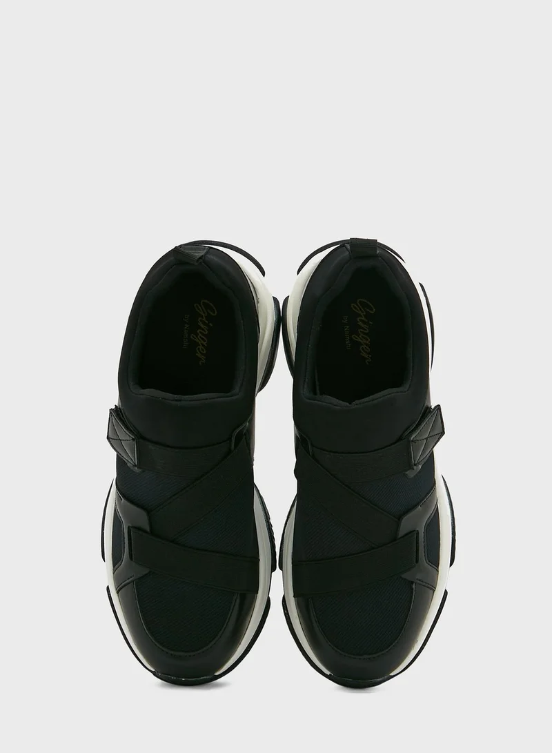 Ginger Elastic Strap Detail Colourblock Sneaker