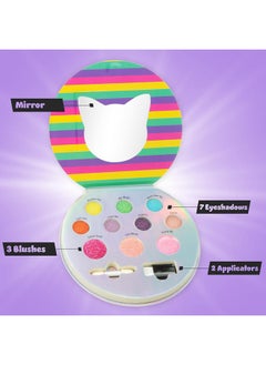 Expressions Expressions Perfectly Me Glisten & Glitter Makeup Palette 10 Color Eyeshadow Palette & Blush Makeup Novelty Beauty Set, Fold Out Compact with Mirror, Cute Makeup Kit Gifts - Washable, Non-Toxic  - Image 2