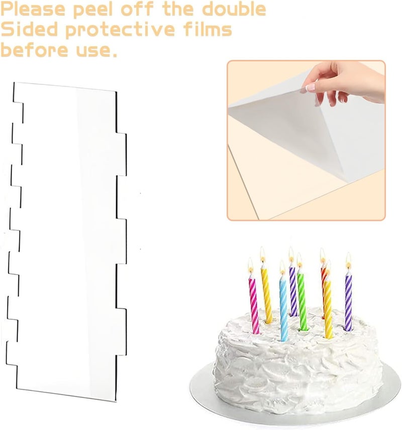 DOSAKEIKO 4 Pcs Cake Scraper Set Acrylic Cake Decorating Supplies Large Transparent Cake Smoother for Icing Perfect for Butter Cream Frosting with 7 Different Shapes Durable - Image 4