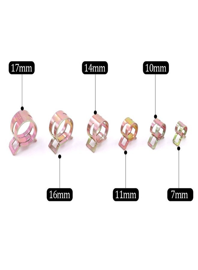 Glarks 80Pcs Spring Band Type Clips Air Hose Tube Water Pipe Fuel Pipe Silicone Vacuum Hose Clamp Fasteners Assortment Kit (7mm 10mm 11mm 14mm 16mm 17mm) - Image 2